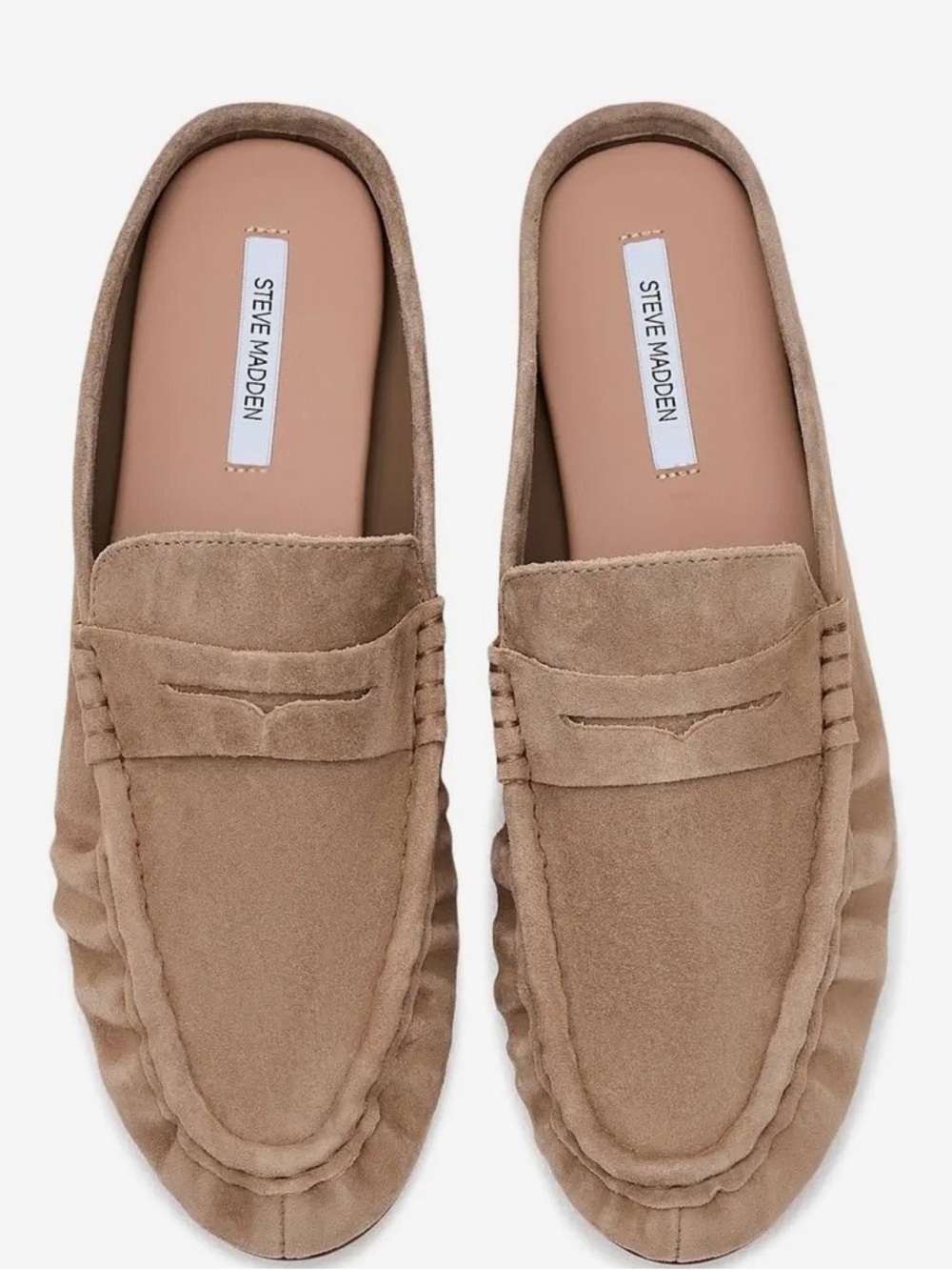 Steve Madden Beige Suede Slip-On Loafers